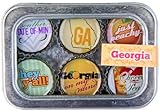 Georgia State Bottle Cap 6 pc Magnet Set w/ Case