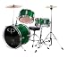 GP Percussion GP50G Complete Junior Drum Set (Green, 3-Piece Set)
