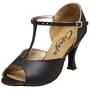 Capezio Women's BR08 Latin T-Strap Ballroom Shoe,Black,6.5 M US