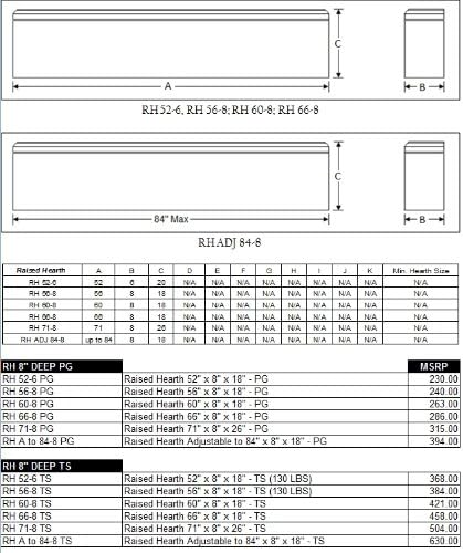 Raised Hearth 8 in (Stone = TraverStone Other=Gypsum)
