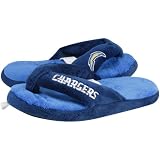 NFL San Diego Chargers Ladies Blue-Navy Blue Plush Thong Slippers (X-Large)