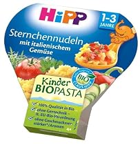 Hipp Kinder-Pasta Nudeln 7890, 6er Pack (6 x 260 g St&uuml;ck) - Bio