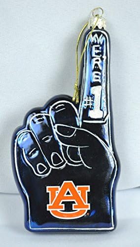 Auburn Tigers Glass Christmas Ornament We're #1 War Eagle