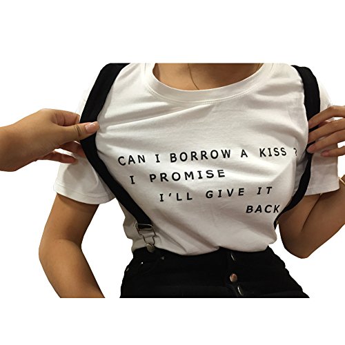 YITAN Letter Print Short sleeve O Neck Women T Shirt Top