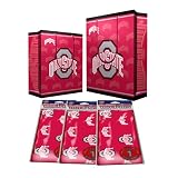 Ohio State Buckeyes NCAA Gift Bags (2 Large,1 Medium) & Flat Gift Wrap (2) Combo Pack #1 by Pro Specialties Group