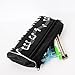 Crosstree Waterproof Zipper Large capacity stationery Pen Pencil Bag for student or Business people with 2pcs free pencil gift. (Music Black)
