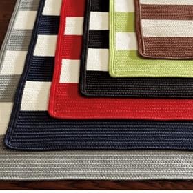 Ballard Designs - Striped Braided Indoor/Outdoor Rug - Black/White,7'6