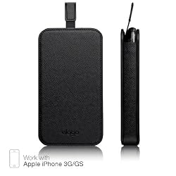 elago Slim Glide Genuine Leather I Case for Apple iPhone 3G/3GS (Black)