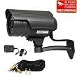 VideoSecu Outdoor Day Night Security Camera Infrared Weatherproof 1/3" CCD 420 TV Lines 30 IR LEDs 3.6mm Wide View Angle Lens for CCTV Home Surveillance System with Free Power Supply and Extension Camera Cable IRX5BKC C89