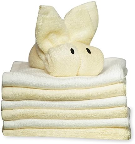 Premium Bamboo Baby Bath Washcloths 100% Natural and Organic Ultra Soft and Gentle Bamboo Face Towels, 6 Pack of XL 10"x10" Baby Towels, Hypoallergenic, Antibacterial &amp; Eco-Friendly