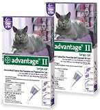 Bayer Advantage II for Cats Purple - Over 9lbs. 12 Month Supply Flea & Tick