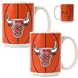 Chicago Bulls NBA 2pc Ceramic Gameball Mug Set - Primary Logo by Great American Products