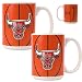 Chicago Bulls NBA 2pc Ceramic Gameball Mug Set - Primary Logo by Great American Products