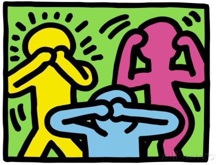 Pop Shop (See No Evil, Hear No Evil, Speak No Evil) Posters by Keith Haring 18-Inch by 24-Inch Poster Art Print