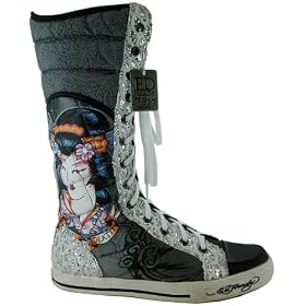 Ed Hardy Shins Silver Boots Shoes