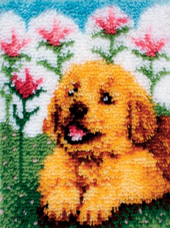 Wonderart 4102 15-Inch by 20-Inch Latch-Hook Kit, Flower Pup