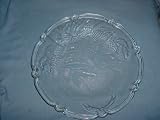 Glass Serving Plate with Holiday Bells Design