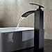 Aquafaucet Single Handle Oil Rubbed Bronze Square Waterfall Bathroom Vessel Sink Faucet Lavatory Mixer Taps Tall Spout