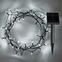 Guirlande Lumineuse Solaire, 100 LED Blanches, 10m, Mode Fixe ou Clignotant