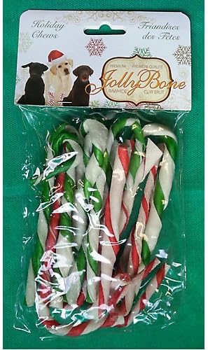 Holiday Rawhide Candy Cane Dog Treat 20 Pack