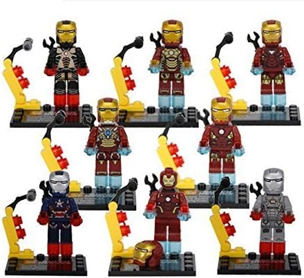 8pcs Iron Man Robots Minifigures Toy Set by Fineday Store (Compatible with LEGO)