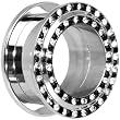 18mm Black Clear Double Gem Screw Fit Tunnel