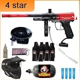 Kingman Spyder Pilot ACS Red 4 Star Nitro Paintball Gun Package