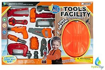 Deluxe Construction Pretend Play Tool Set with Hard Hat