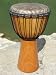 20" x 11-12" Djembe Hand Drum with Natural Mahogany Swirlwood. A Top Rate, Quality Drum with Sound Guarantee.