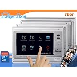 Video Door Entry Phone Intercom 7" Touch Screen Monitors Image Recorder Quad System (2 wire)by Intelligent Home