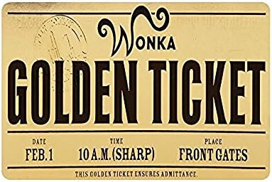 Old Tin Sign Concert Posters Willy Wonka Golden Ticket Chocolate Bar Decorative Pad Metal Poster