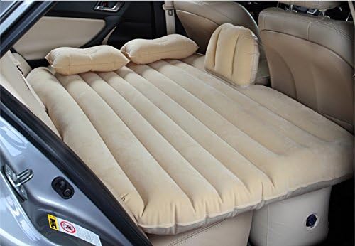 Karnotech® In-car Inflatable Mattress Travel bed Air Mattress Outdoor Sofa for 99% car types Beige with Block