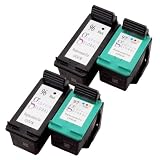 4 Pack Refurbished cartridges for HP 96 HP 97. Includes Cartridges for 2ea HP 96 Black + 2ea HP 97 Tri Color