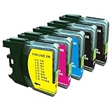 Sophia Global Compatible Ink Cartridge Replacement for Brother LC61 (2 Black, 1 Cyan, 1 Magenta, 1 Yellow)