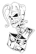 JACK IN THE BOX #3 CLOWN-AIRBRUSH STENCIL-TEMPLATE-ART