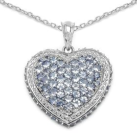 4.30 Carat Genuine Tanzanite .925 Silver Pendant by JewelzDirect