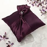 Plum Satin Wedding Ring Bearer Pillow