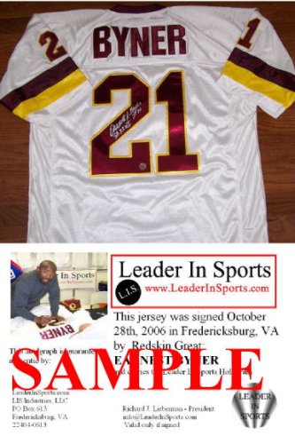 Earnest Byner Autographed Jersey - Washington Redskins