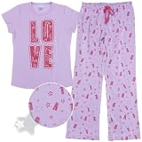 Leisureland Purple Love Cotton Pajamas for Women
