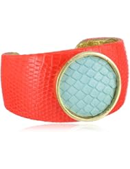 Ted Rossi "Resort" Genuine Python Color Block Cuff Bracelet
