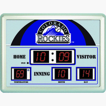 Colorado Rockies 14 x 19 LED Scoreboard Clock and Thermometer