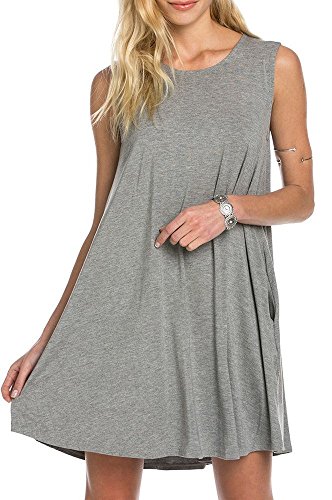 Bamboo Fiber Knit Sleeveless T-shirt Dress (small, grey)
