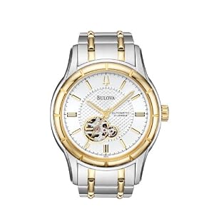 Bulova Mens 98A110 Mechanical Hand-Wind Automatic Silver White Dial Watch
