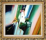 IMAGE OF Abstract Modern Oil Painting 26 x 30 inches, with Ornate Antique Dark Gold Wood Frame