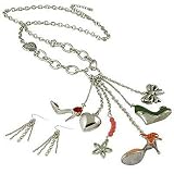 Silvertone High Heel Shoe Charm Necklace and Earring Set