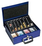 Produkt-Bild: Wedo 150100803 Geldz&auml;hlkassette Universa blau 35,5 x 27,5 x 10 cm mit 2 Tragegriffen und 4-F&auml;chereinsatz f&uuml;r Geldscheine, Fassungsverm&ouml;gen