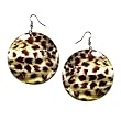 Leopard Skin Thick Shell Shape Disk Fashion Earring