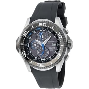 Citizen Men's BJ2117-01E Eco-Drive Depth Meter Chronograph Metric Rubber Dive Watch (Watch)