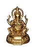 Lord Ganesha Brass Sculpture Hindu Religious Statue 10in