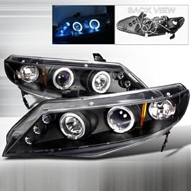 06 07 Honda Civic 4doors Halo Projector Headlights - Negroid (pair) *** Free Shipping **